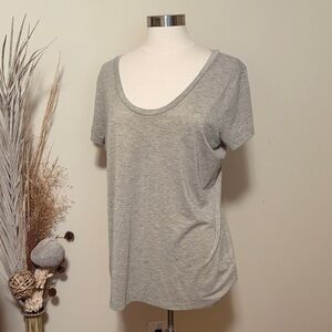 Banana Republic Light Gray Golden Metallic Tee